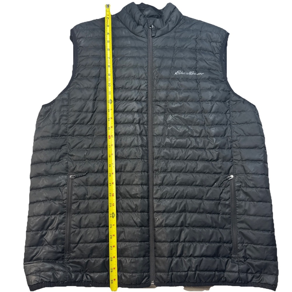 Eddie Bauer Down Vest Mens Tall Extra Large Black EB650 Insulated Puffer Light - Picture 6 of 11